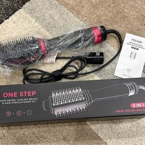 Harael Hair Dryer Brush SM-611B 1000W Ionic Ceramic Black Pink New